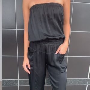 SOFIA Navy Strapless jumpsuit